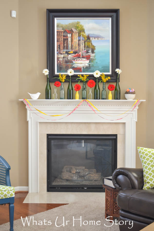 Easy Spring Mantel