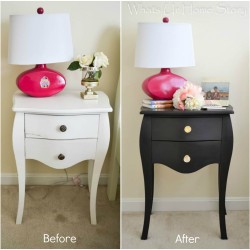 chalky finish paint side table makeover
