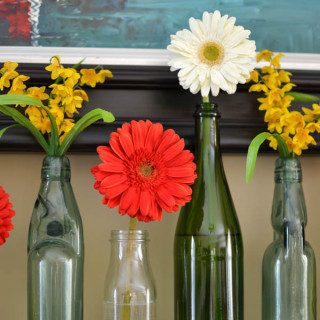 gerber daisy mantel decorating