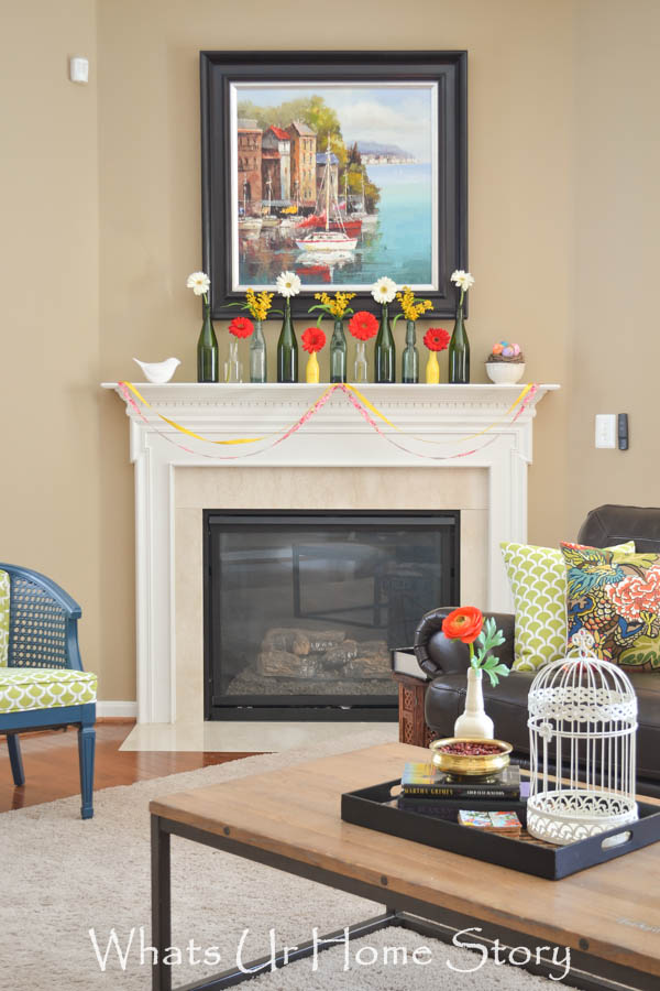 Easy Spring Mantel