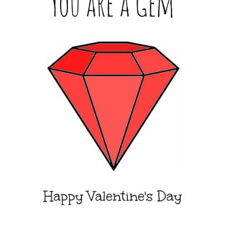you are a gem valentines card printable red
