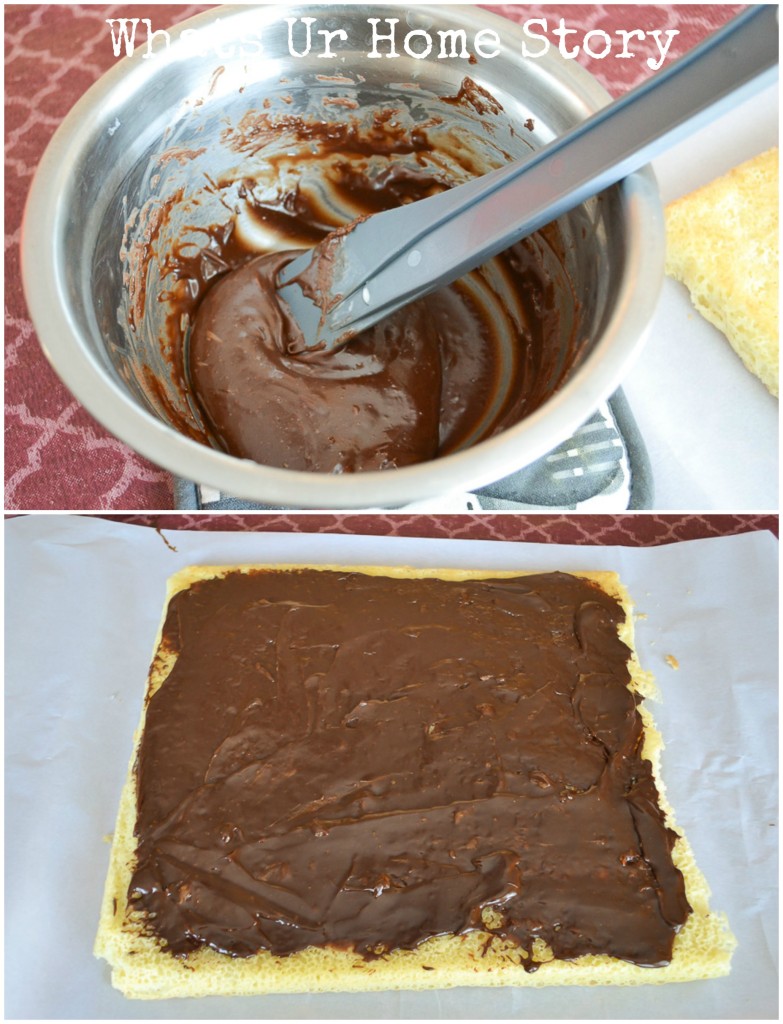 Chocolate and Caramel Cream Cake Roll