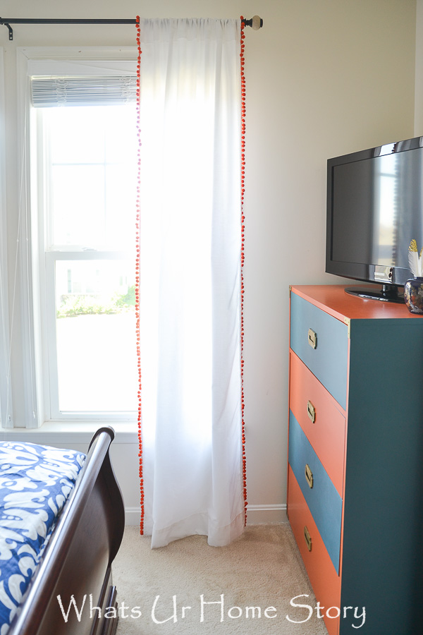 Navy and Coral Bedroom