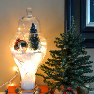 Christmas Apothecary Jars are great on a mantel