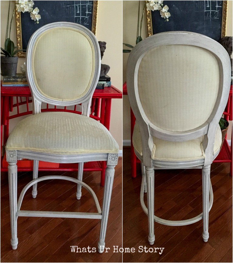 How to Give New Look to Old Fabric Bar Stools Whats Ur Home Story