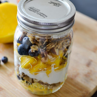 The easiest breakfast recipe you will ever make Blueberry Mango Yogurt Parfait