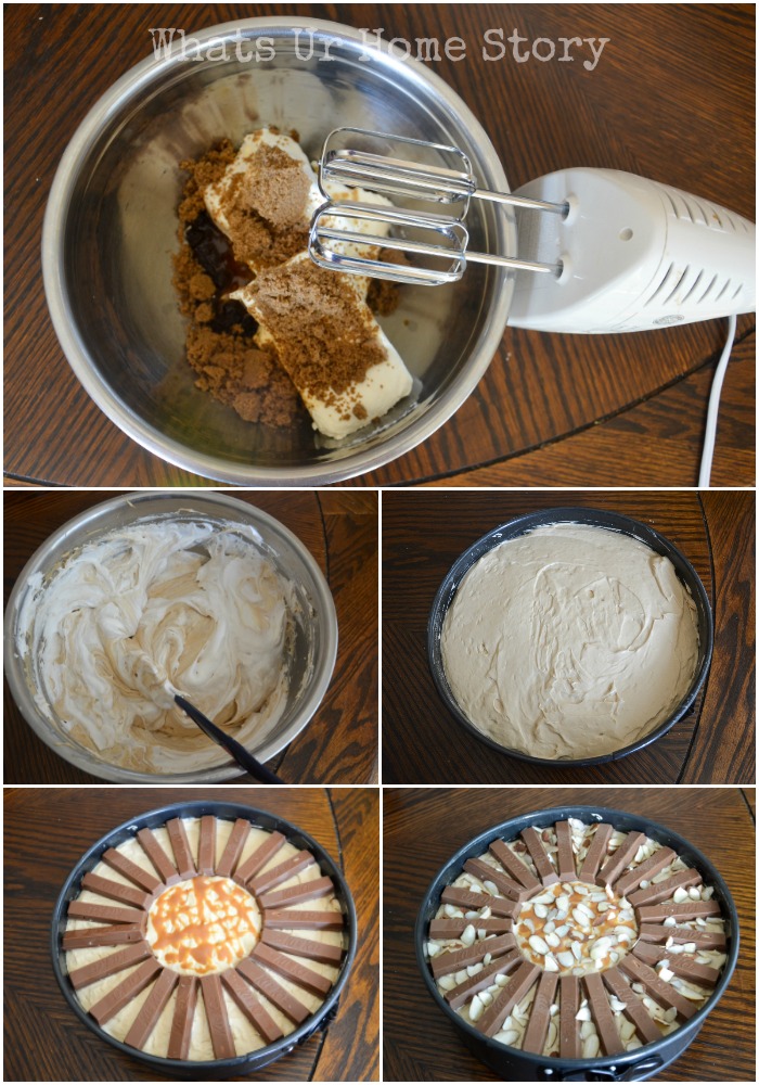 Kit Kat & Caramel No Bake Cheesecake