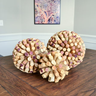 Giant DIY Cork Balls and Washington DC street map