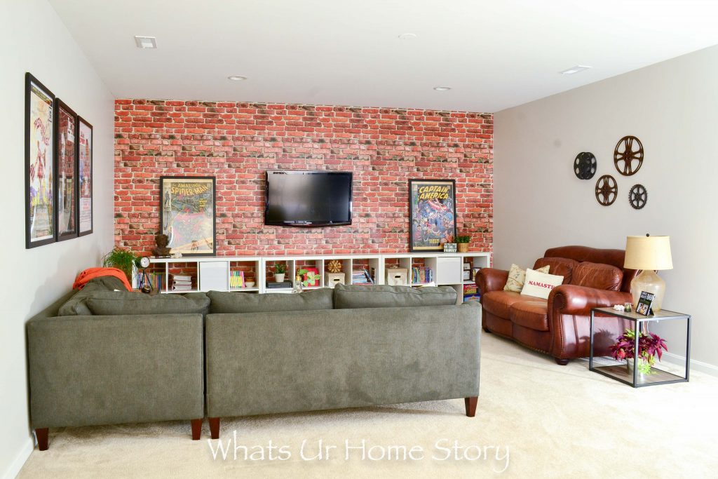 Loft Style Basement Family Room Makeover