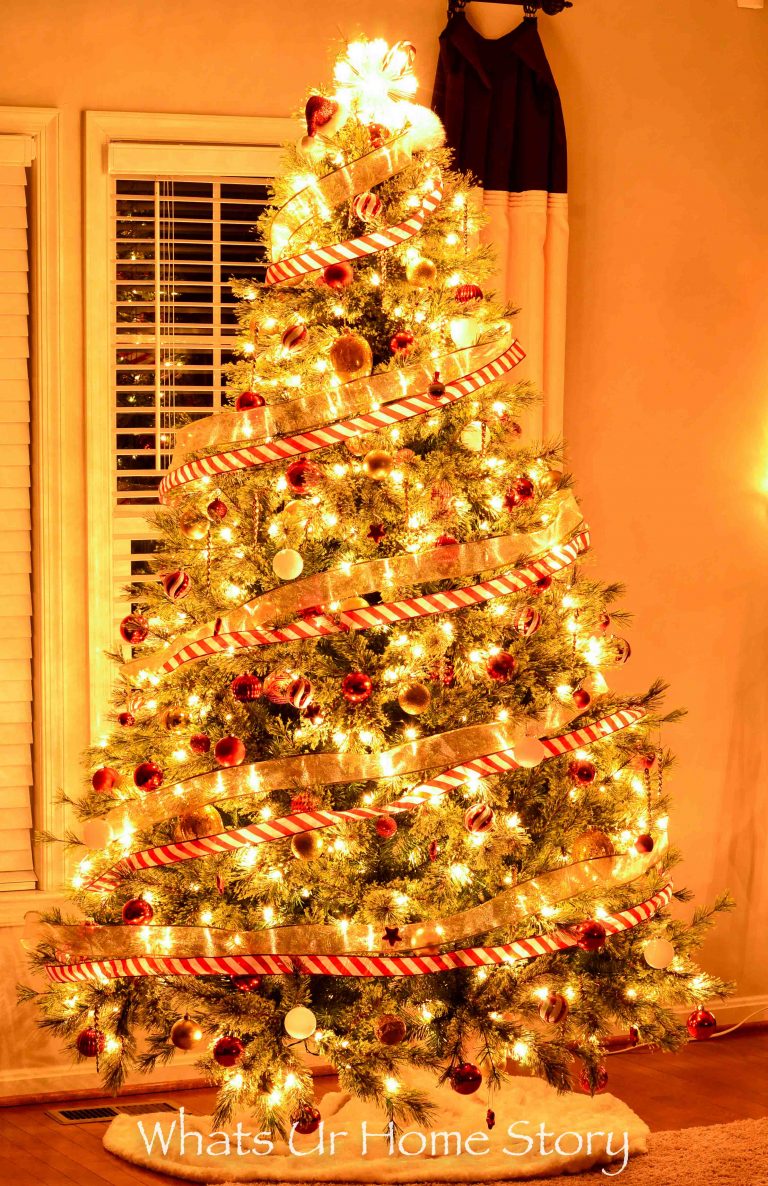 Our Red, White, and Gold Candy Cane Striped Christmas Tree Whats Ur
