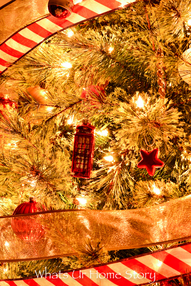 Our Red, White, and Gold Candy Cane Striped Christmas Tree