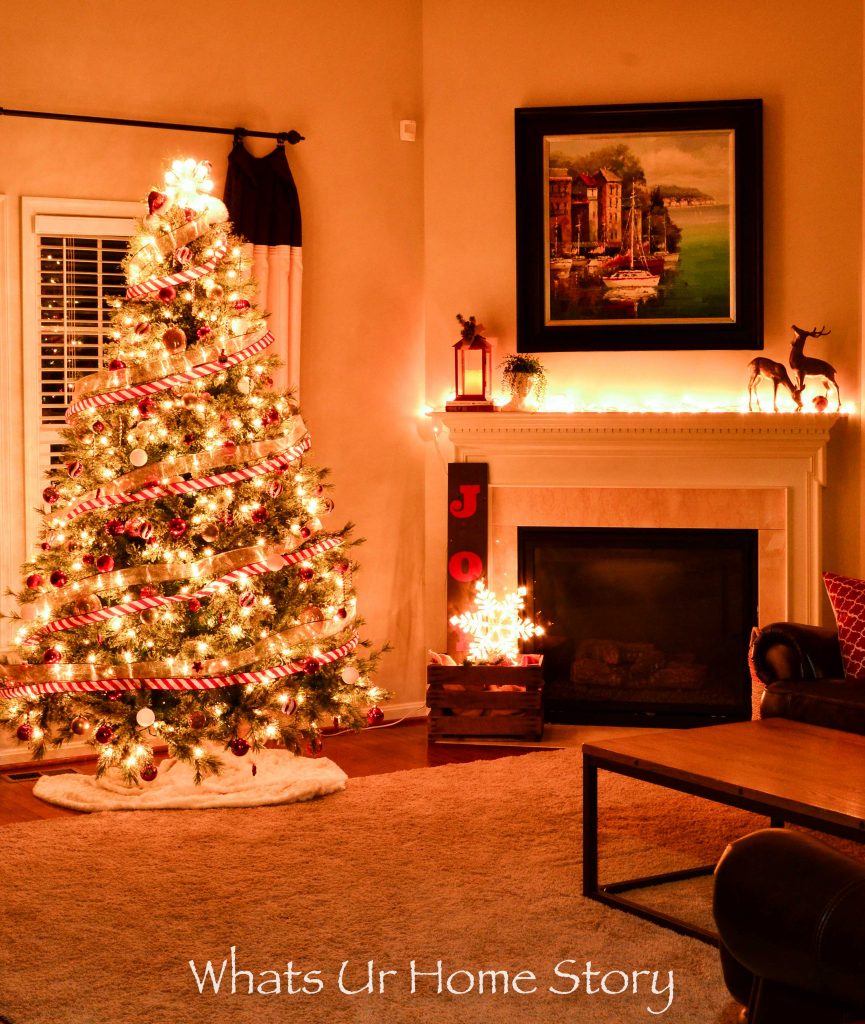 Our Red White and Gold Candy Cane Striped Christmas Tree Whats Ur Home Story
