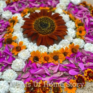 how to make easy flower rangoli