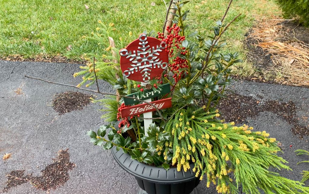 Outdoor Christmas Planter